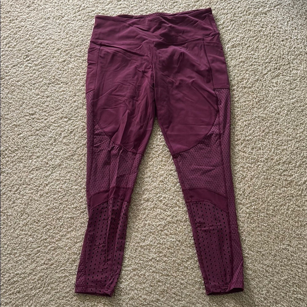 Victoria's Secret Sport Burgundy Leggings with Pockets